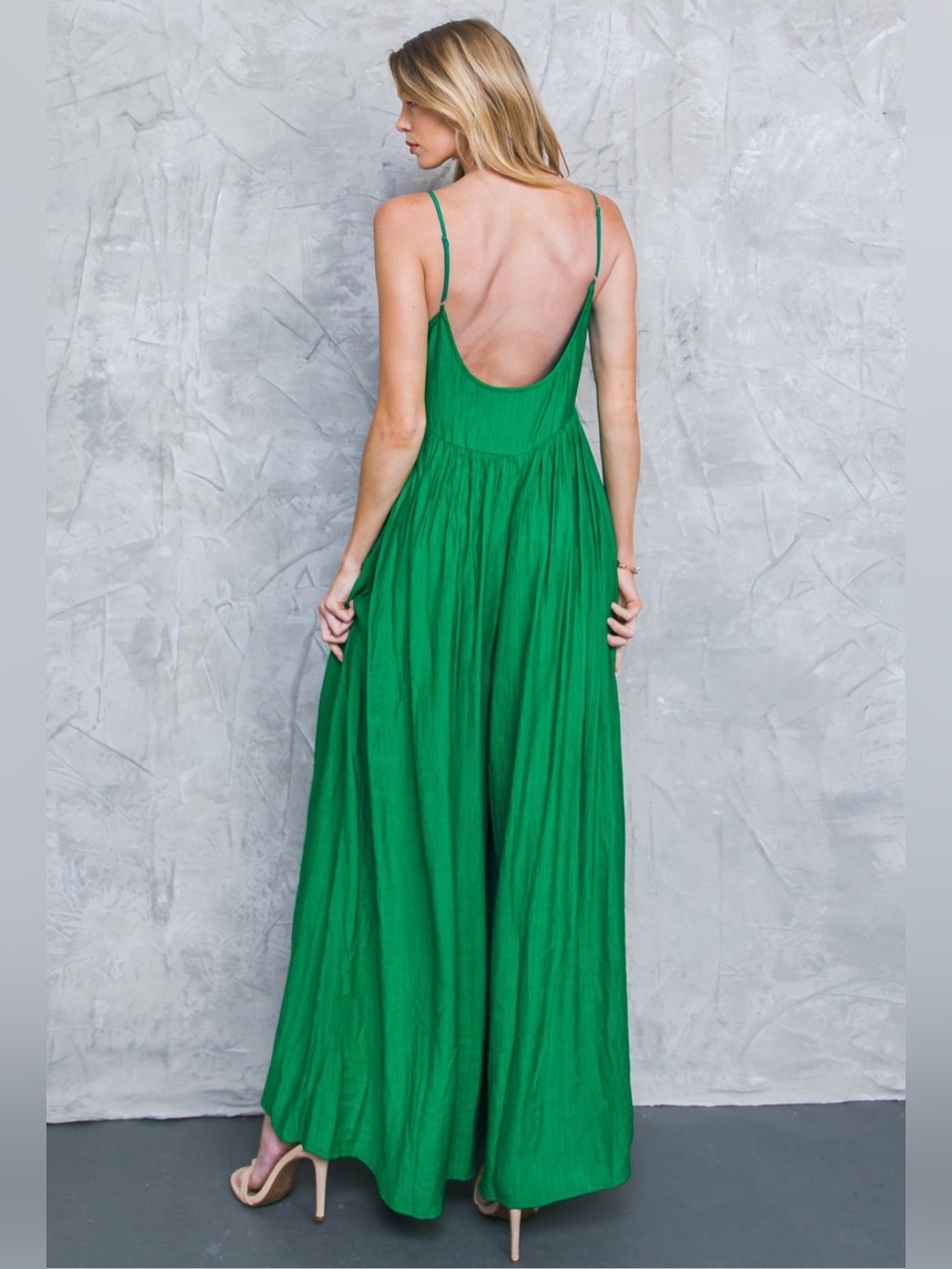 Flying Tomato wide leg vibrant green jumpsuit size M - Picture 3 of 11